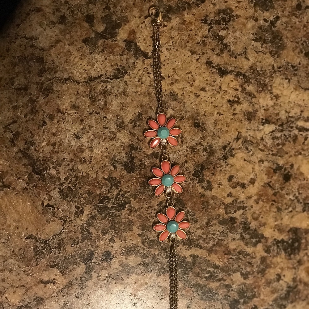 Pink and teal bracelet